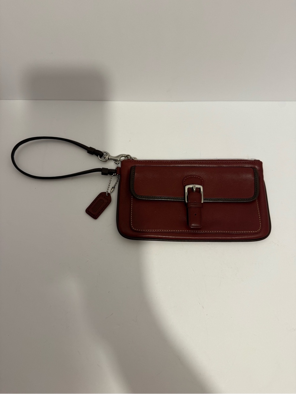 Vintage Coach Burgundy Hamptons Large Skinny Wristlet Y2K